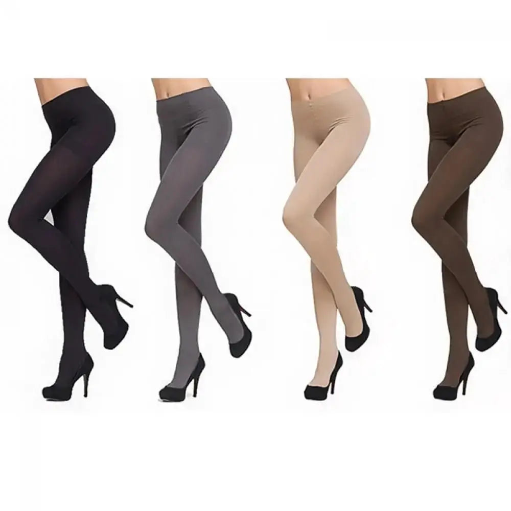 Women Black Opaque Tights 120D Seamless Pantyhose Winter Warm Nylon Stockings Footed Thick