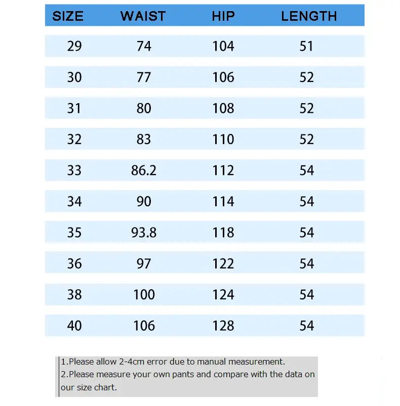 Simples Market men's shorts size chart with waist, hip and length measurements for sizes 29–40