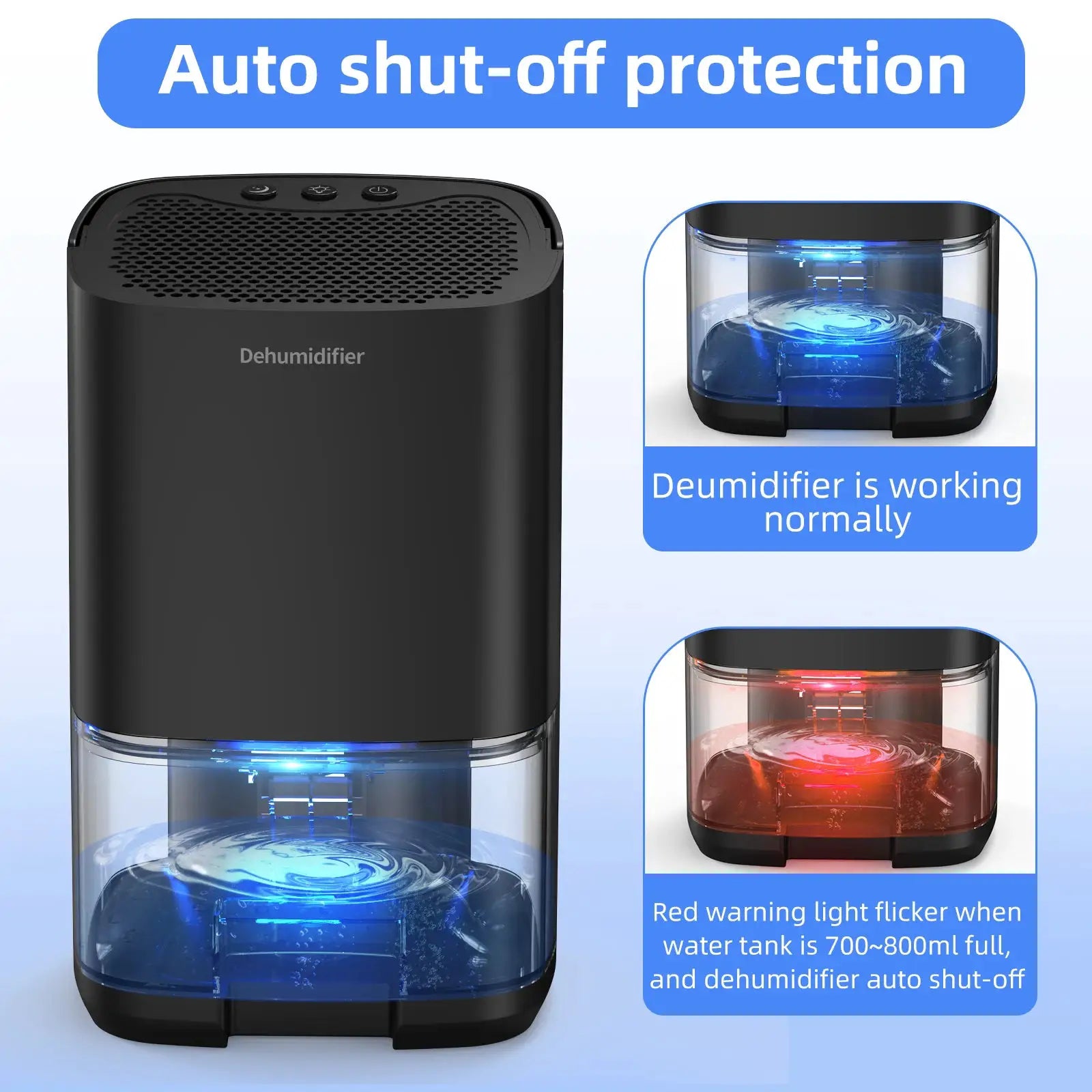 Deleaboa Portable Dehumidifier 350ml For Home Office And RV Eliminate Damp Moisture Energy Efficient