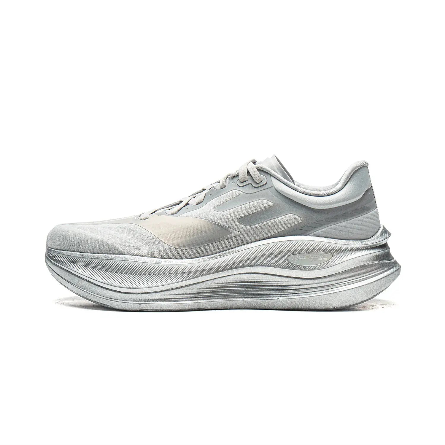 LiNing men's Yueying 5 Pro running shoes, gray/silver, wide toe box