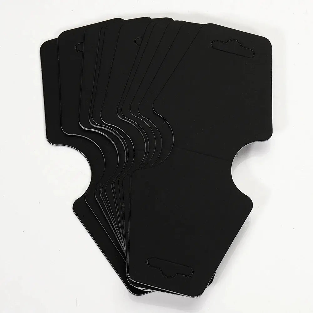 Blank Kraft Paper Display Cards For Necklace And Bracelet Packaging Foldable Tags 50 And 100 Pack Black White Khaki