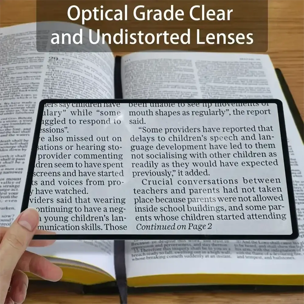 New Full Page Large Sheet Magnifier Magnifying Glass Reading Aid Ultra Thin Page Magnifier For Documents Menus Maps And Photos