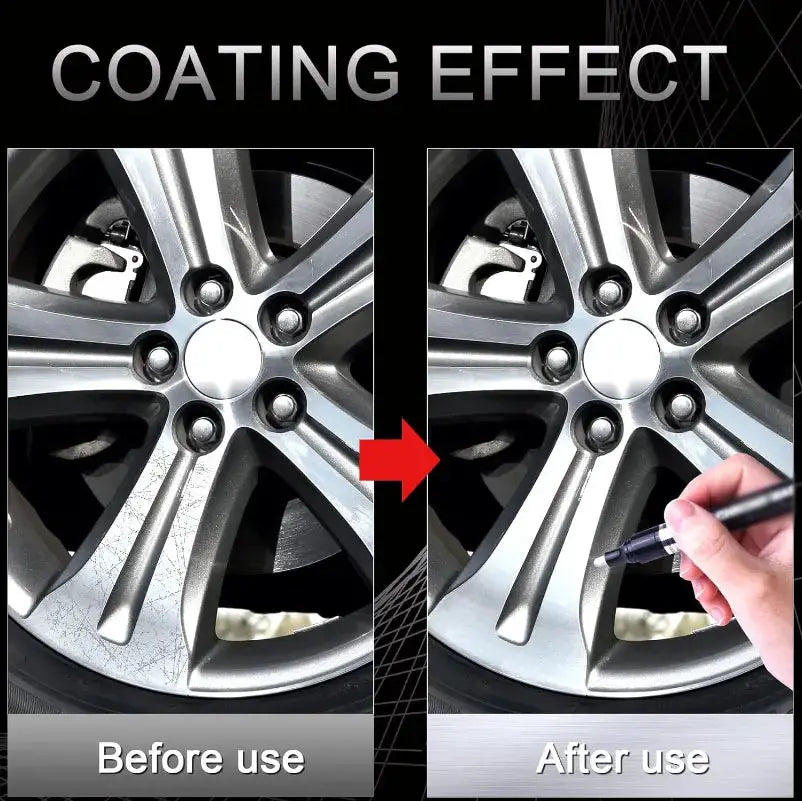 Simples Market chrome paint marker with reflective silver ink, 2mm tip for metal/wheel coatings.