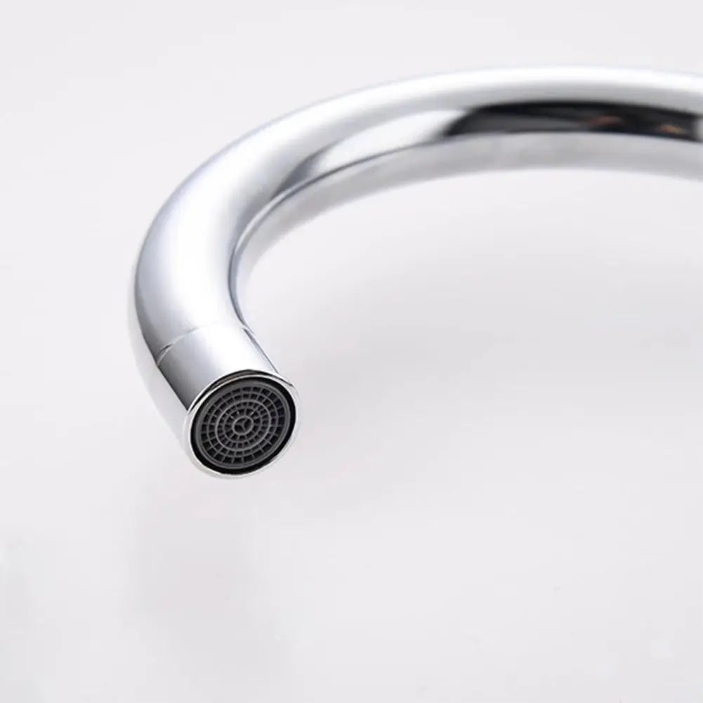 Chrome kitchen faucet with pull-out spray head, deck-mounted by Simples Market