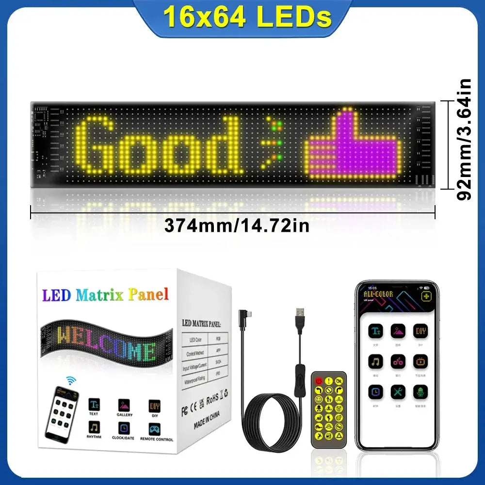 Bluetooth LED Matrix Pixel Panel Nightlight App Control Programmable