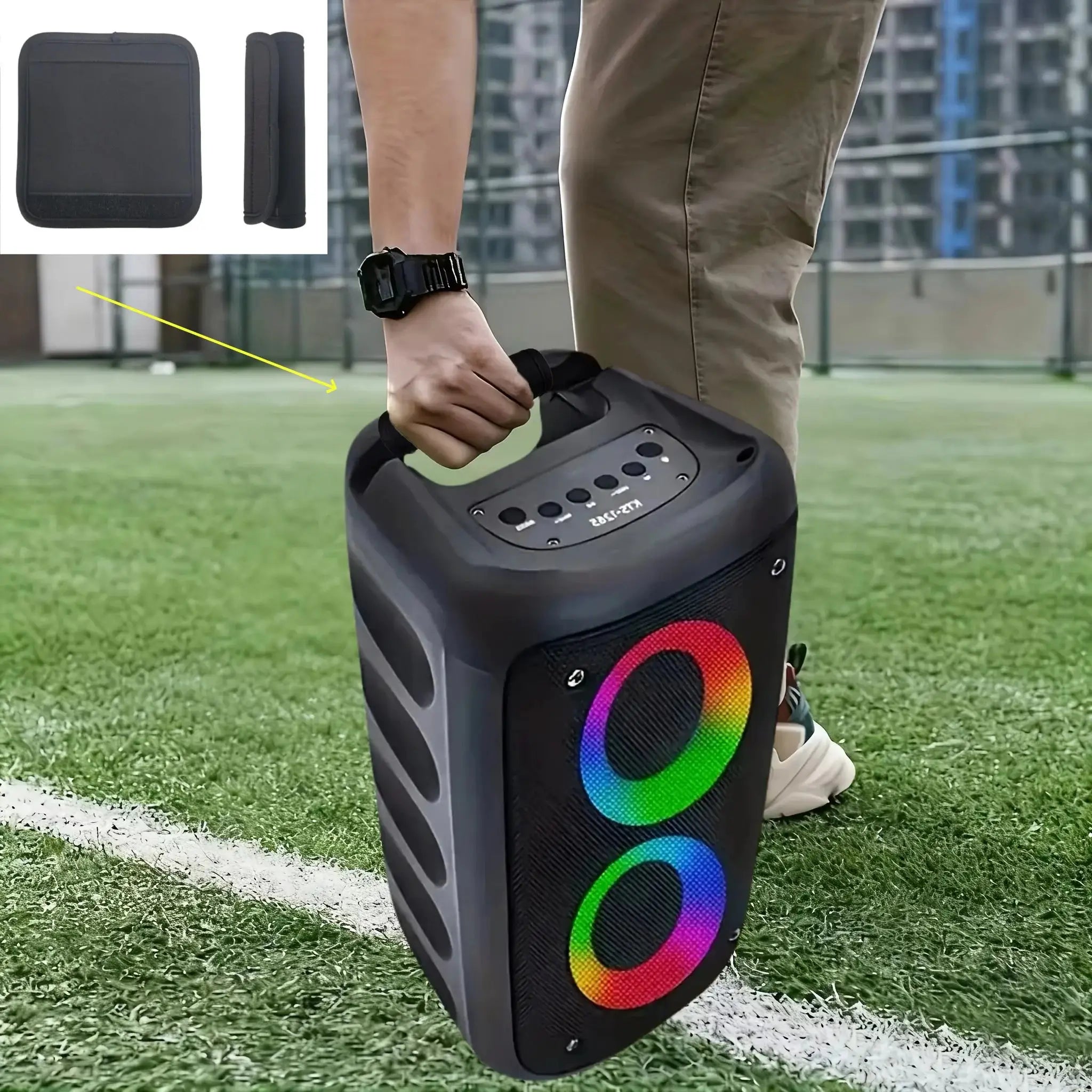JBi Boombox Handle Protector For 1 To 3 Speakers Non Slip Grip Durable Textile Material