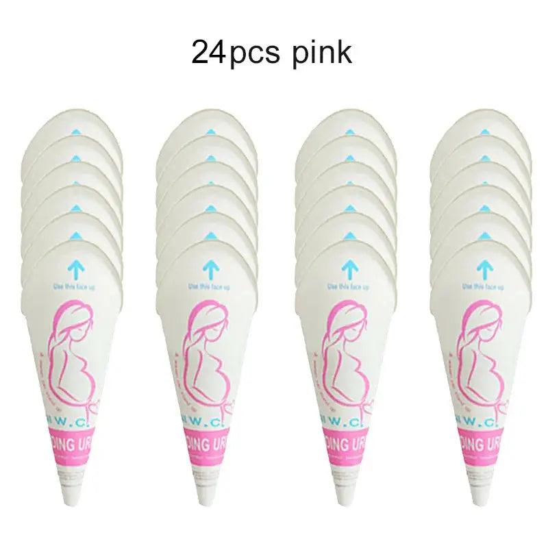 24 pink disposable paper urination devices for women, standing urinals for camping and travel