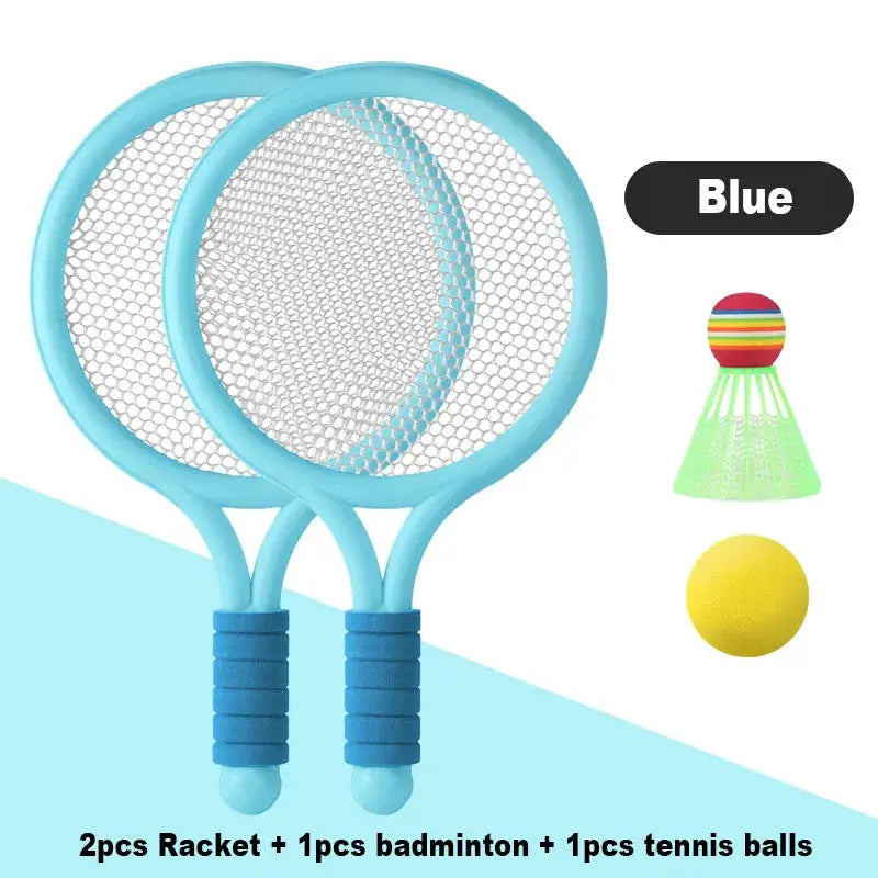 Kids Badminton And Tennis Racket Set For 3 To 12 Years Lightweight Plastic Outdoor Toy For Beginners