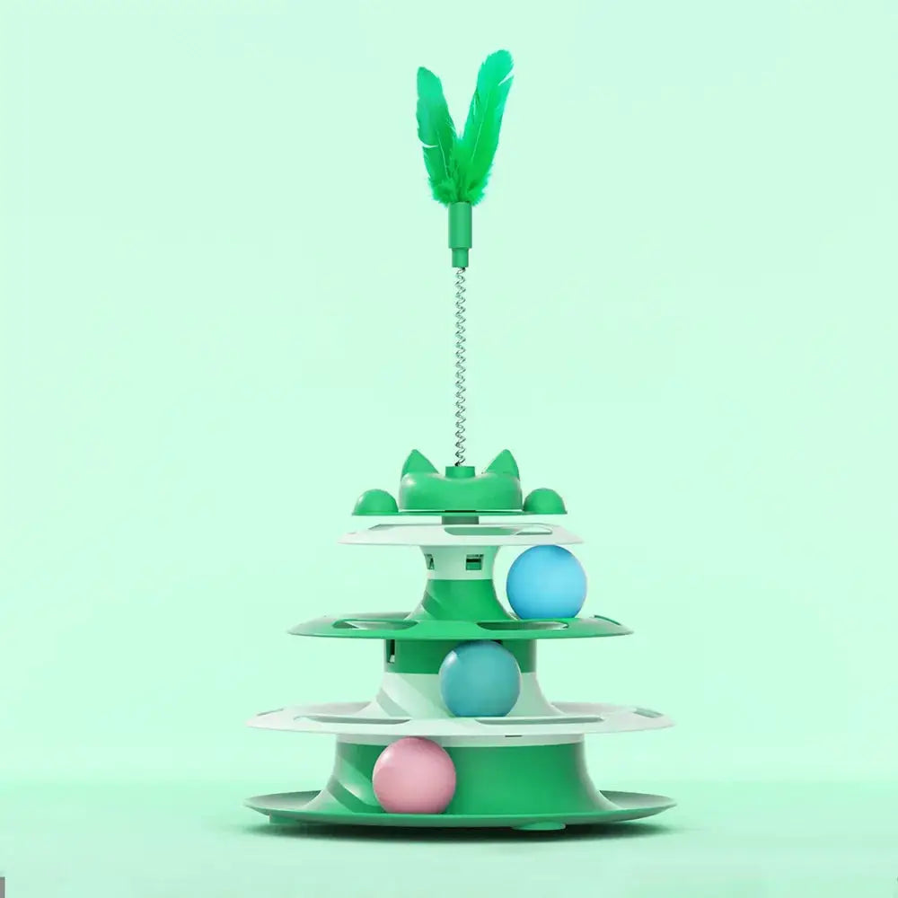 Interactive Cat Toy Ball and Stick Turntable for Kittens and Cats Relieves Boredom Encourages Exercise