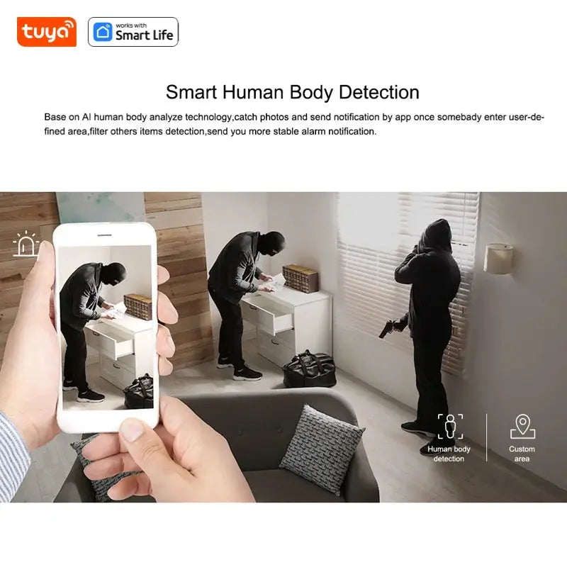 Tuya Smart 1080p WiFi Security Camera With 2 Way Audio Real Time Alerts Motion Tracking For Baby And Pet