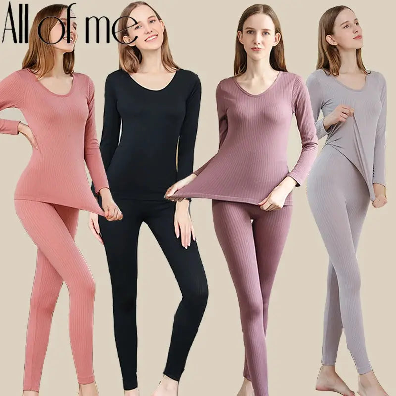 CozyNest Thermal Underwear Set For Women Shaping Long Johns With Cotton Elastane For Warmth And Comfort