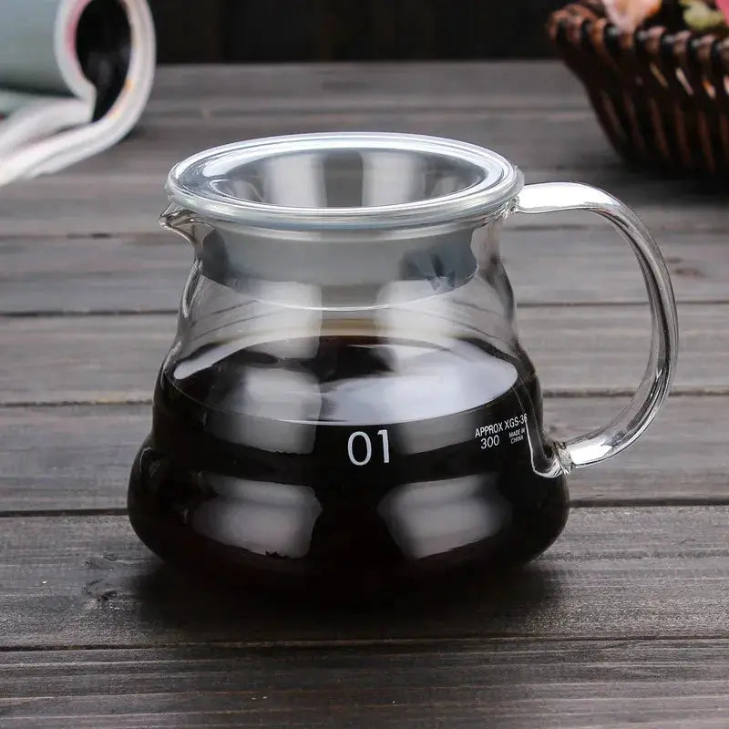 Handmade Glass Coffee Pot and Funnel Set Cloud Shaped Pour Over Server With Extraction Cup For Home Use