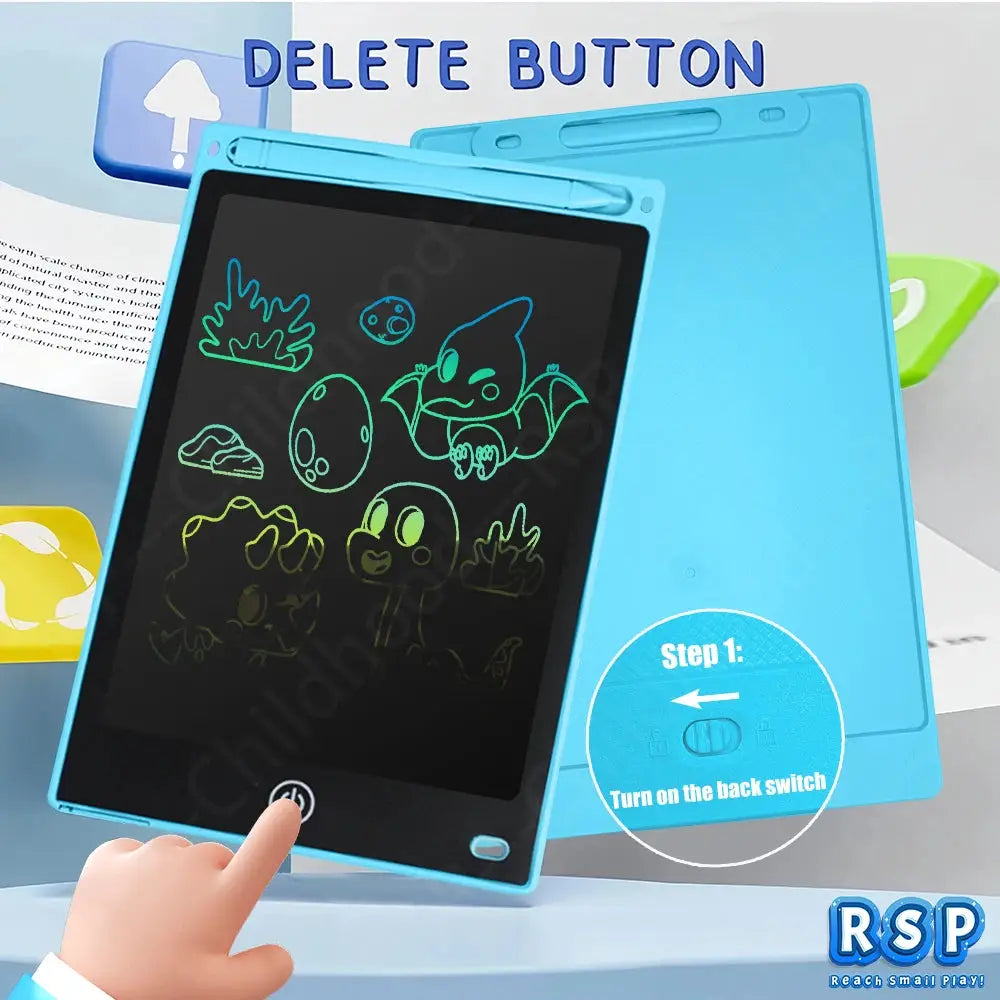 8.5-inch LCD writing tablet by Simples Market, blue kids drawing pad for ages 3–8