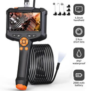 Industrial Endoscope Camera 4.3 Inch Dual Lens HD 1080P Car Inspection Borescope IP67 Waterproof Sewer Camera With LED