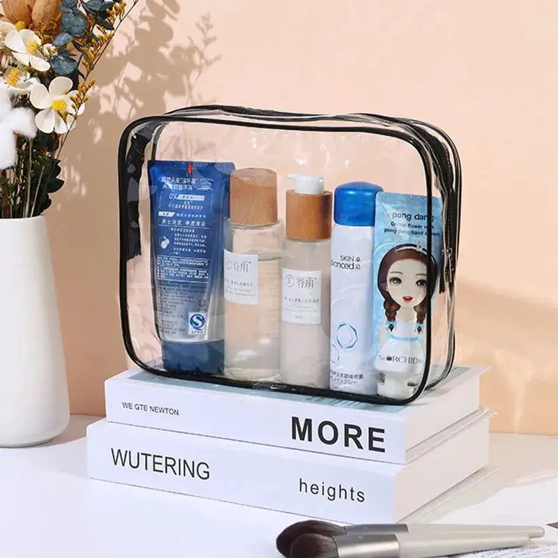Three Size Transparent Toiletry Bags Set Clear Organizer Bags For Travel Stroller Bag And Makeup Pouch Large Capacity