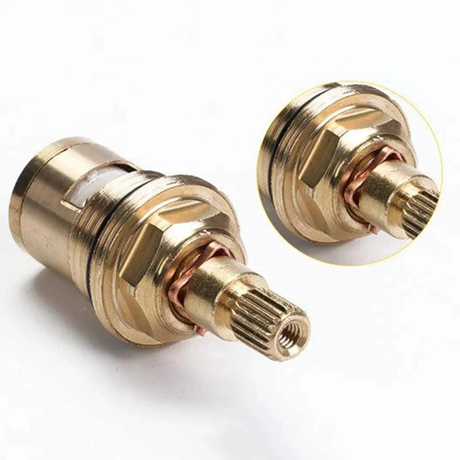 2pc brass tap valves with ceramic disc cartridges for bathroom taps; universal replacement