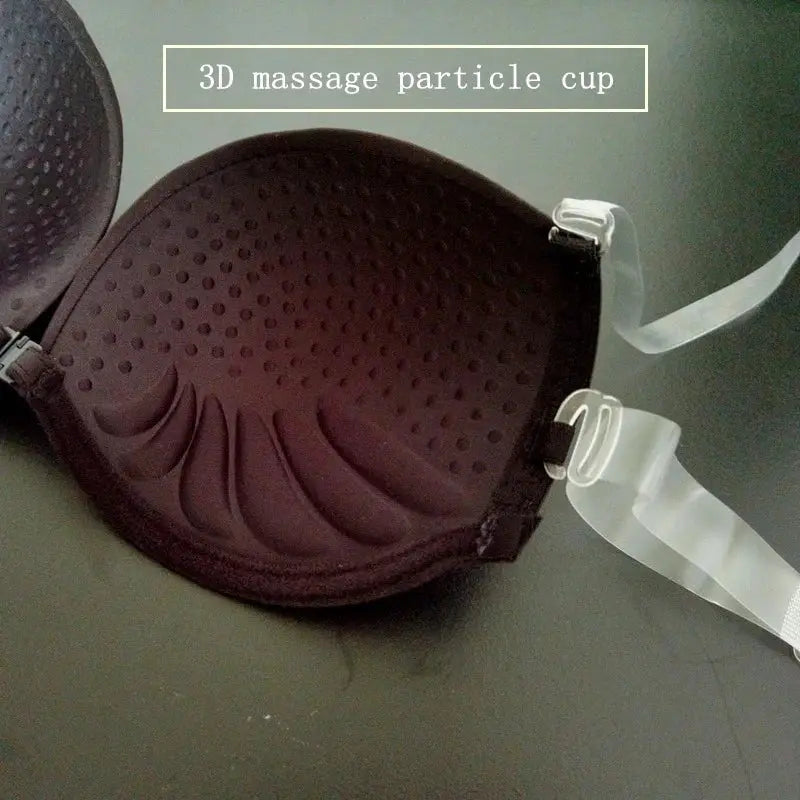 Multiway backless push-up bra in burgundy with removable clear straps