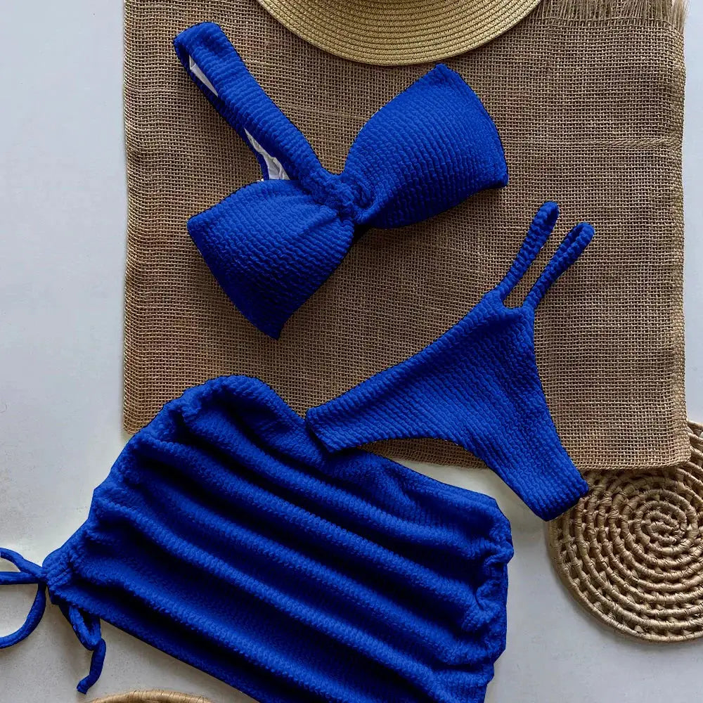Polovedo 3 Piece Micro Bikini Set For Women Sexy Thong Swimsuit Brazilian Beachwear Bathing Suit