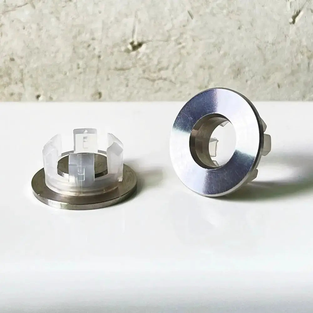 PureCraft Stainless Steel Basin Sink Overflow Cover Ring Insert For Round Drains Leakproof Polished Silver Finish
