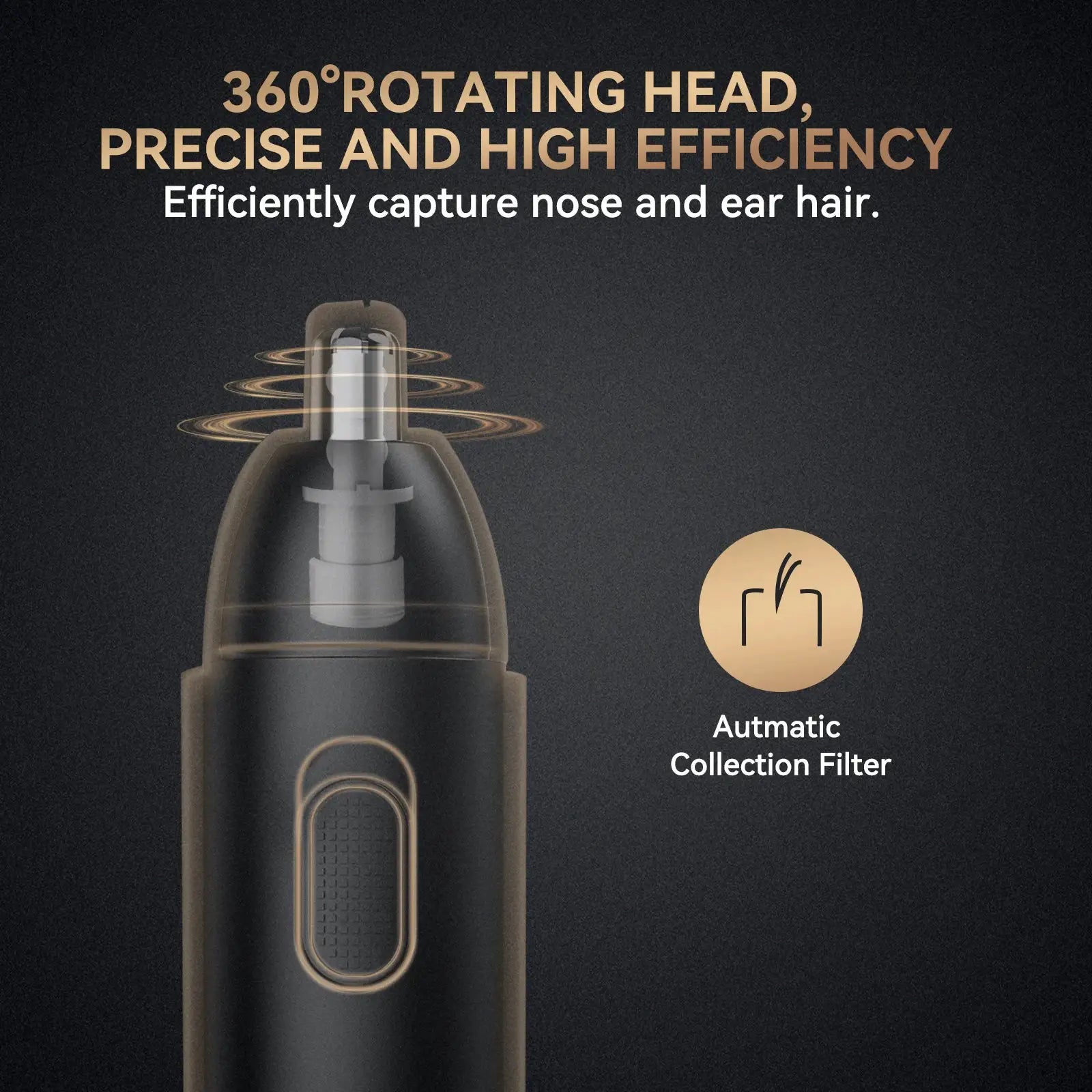 MAXGROOM Rechargeable Nose Hair Trimmer For Men 360 Rotating Dual Blade Eyebrow And Nose Shaver Painless Safe