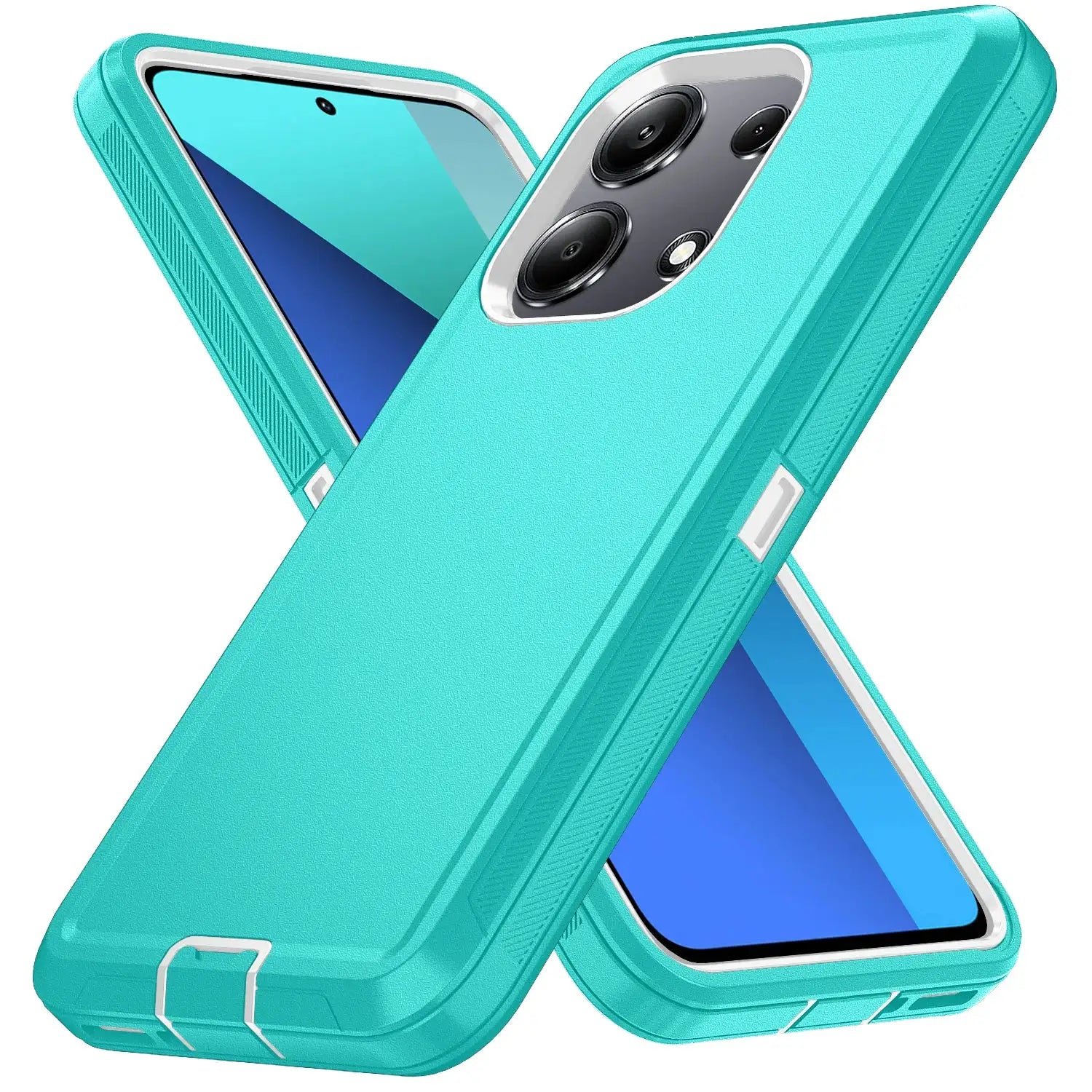 Armor shockproof iPhone cases, teal, two-pack, dustproof and anti-scratch rugged protective covers