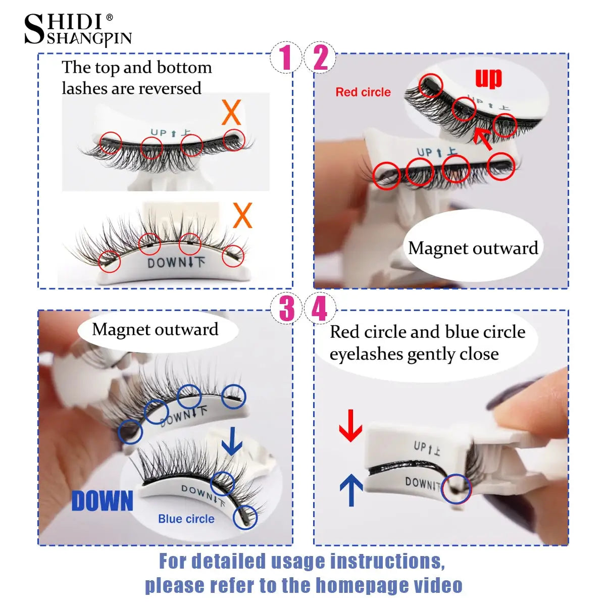 Magnetic Eyelashes Half Pair Handmade 3D Mink Reusable False Eyelashes Set Natural Long Look With Tweezers Tool