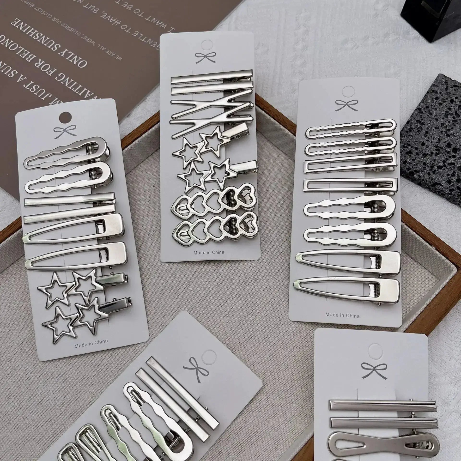SilverLine Metal Hair Clips Y2K Duckbill Hairpins for Bangs and Side Hairstyles Durable