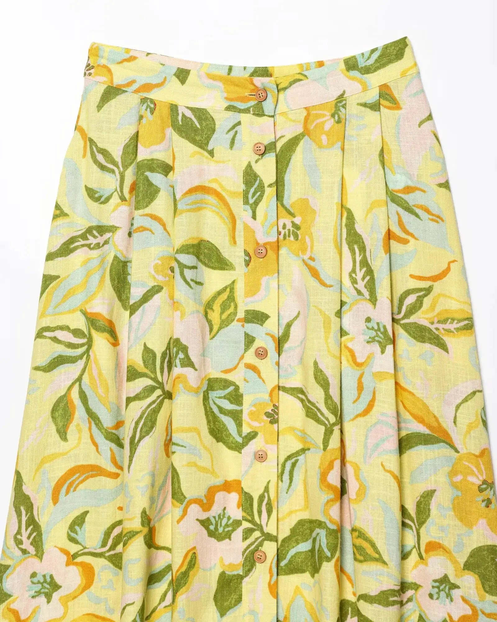 Floral Print Two Piece Set Women Crop Camisole A Line Skirt Beachwear