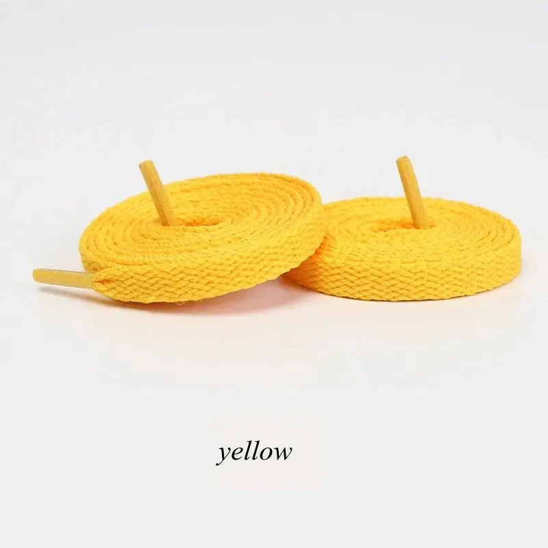 Yellow flat shoelaces by Simples Market, 1 pair, two coils