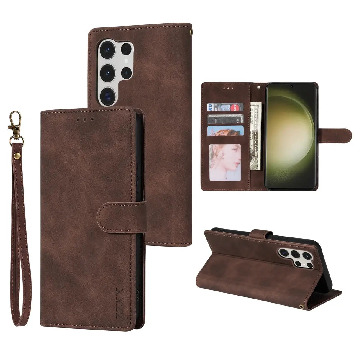 NovaShield Wallet Magnetic Flip Leather Case Skin Friendly Card Slot Protection For Samsung Galaxy Phones