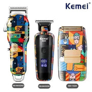 Kemei professional graffiti-pattern electric trimmer set with KM-MAX2092, KM-MAX5090 and KM-1102H