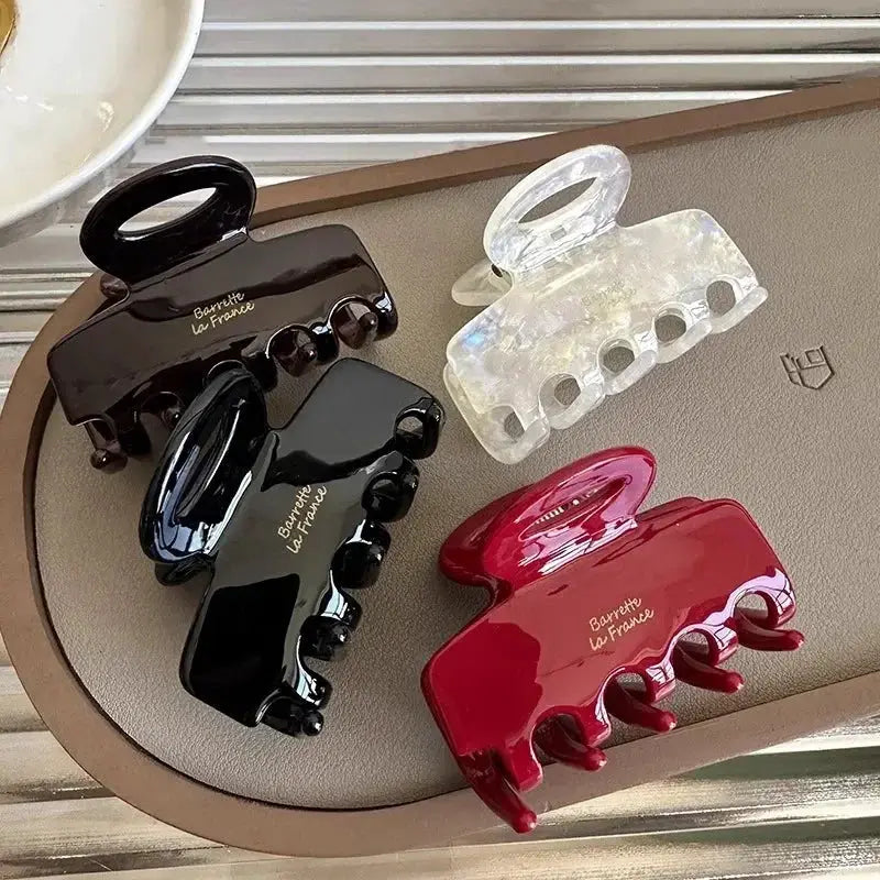 NovaLocks 5.5cm Acetate Hair Crabs Red Clips For Girls And Women Durable Secure Hair Ties With Korean Fashion Appeal