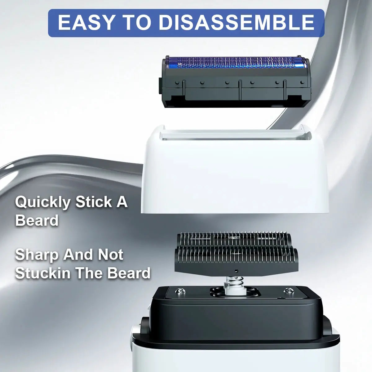 ROSYOUS RS620 men's electric shaver with blue double-foil head