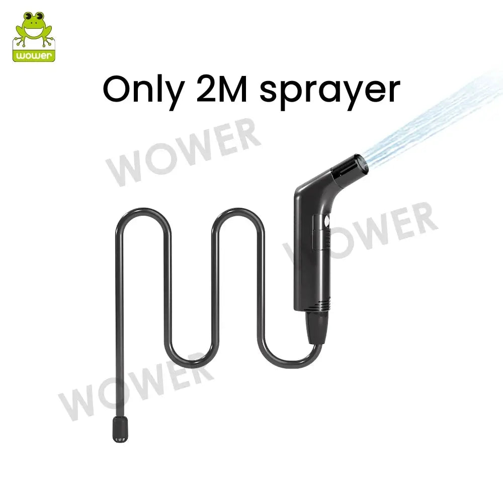 Wower portable electric bidet with 2.3L shattaf, black handheld sprayer and coiled hose