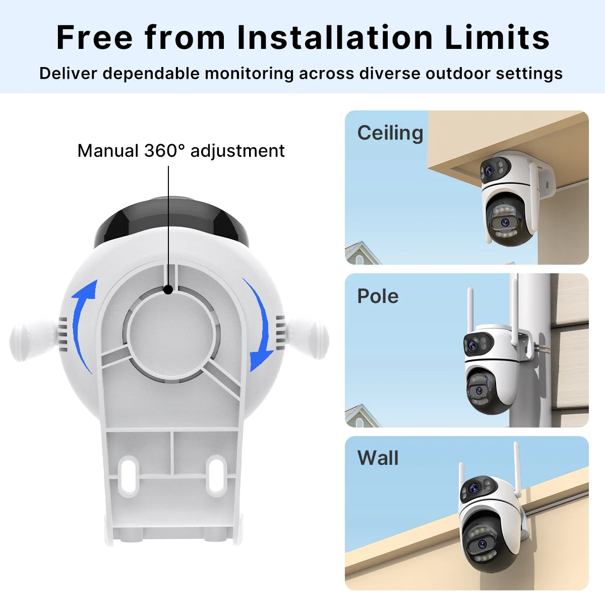 8MP 4K WiFi PTZ outdoor security camera with dual lenses by Simples Market