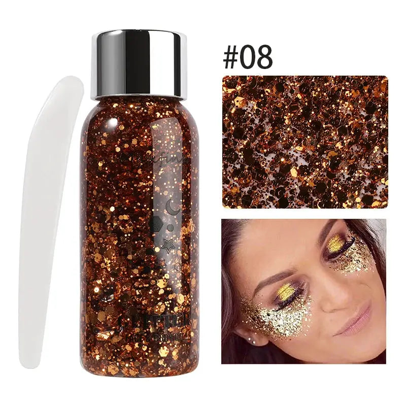 Long-Lasting Body Glitter Gel With Sequins For Face Eyes Hair Mermaid Scales Effect For Prom Party