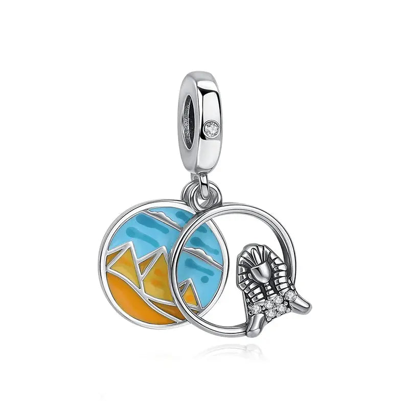925 Sterling Silver Travel Theme Charms Beads London Bus Paris Suitcase Sam Panda Bracelets Necklaces Women DIY Jewelry