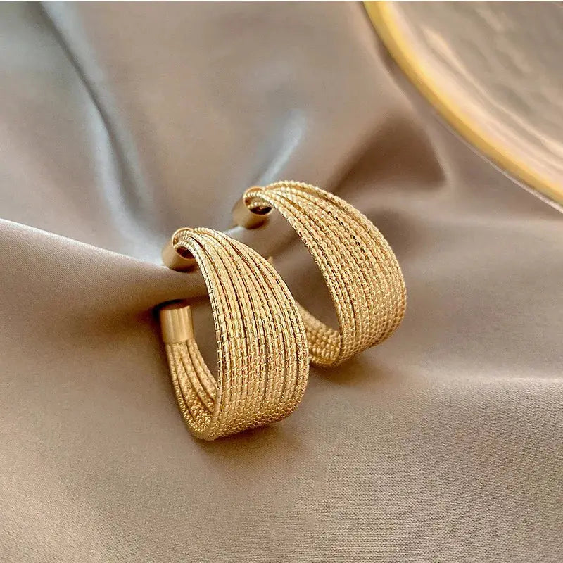 2 Piece Water Drop Earrings in 18K Gold Plated Copper for Women Minimalist Daily Wear