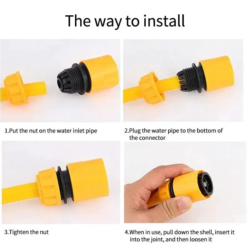 6 Pcs ABS Garden Hose Connector Set Half Inch End Double Male Hose Coupling Joint Adapter Extender For Hose Pipe