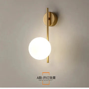 USB Rechargeable Gold LED Glass Wall Lamp by Simples Market; remote dimming, modern bedside sconce.