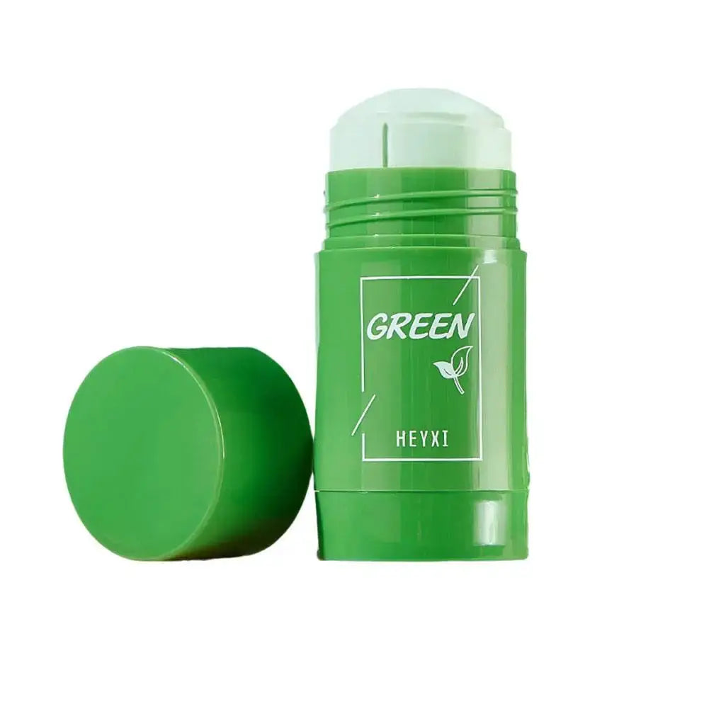 Green Tea Clay Mask Stick by Heyxi, green facial mask stick for acne, blackheads and pore cleansing