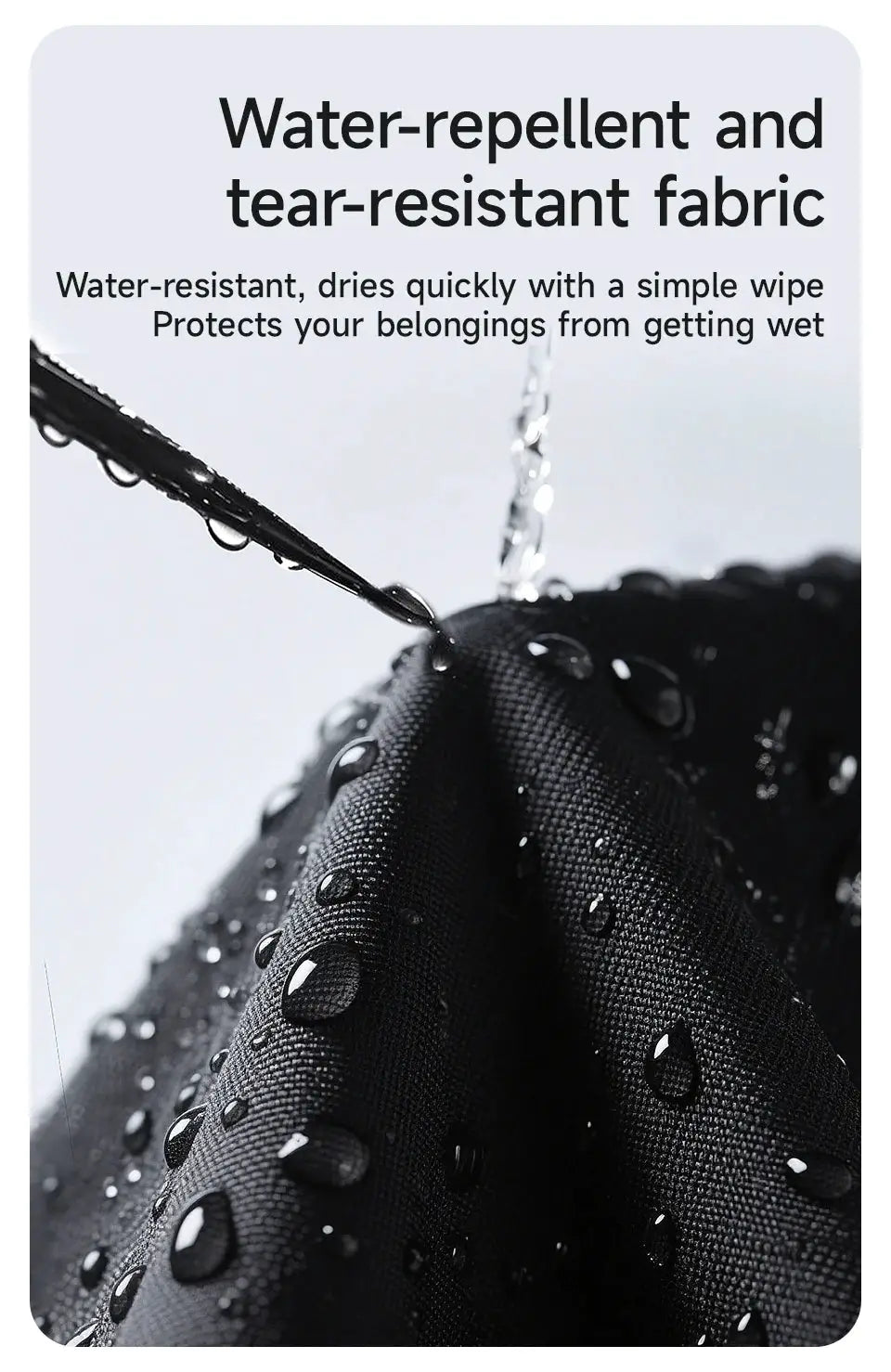 Chest bag by Tigernu, Simples Market; black water-repellent fabric close-up