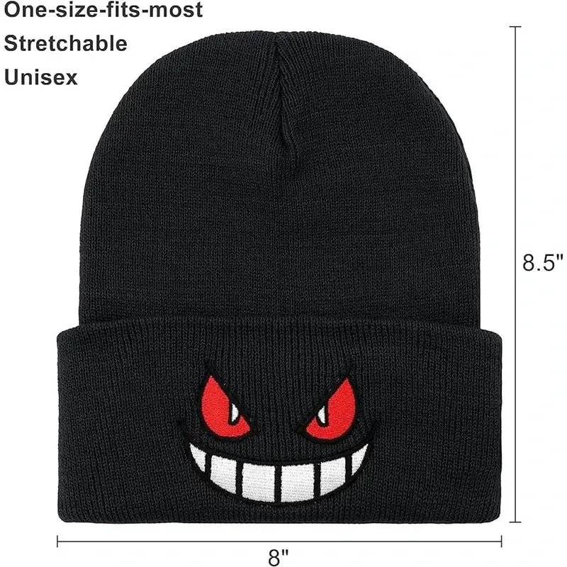 Anime Cap Unisex Embroidered Knitted Hat For Adults And Kids Cartoon Pattern Cosplay Prop Halloween Christmas Gift