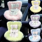 Plush five doll car safety seats for 17cm dolls in pink, yellow, lime, lavender, and blue.