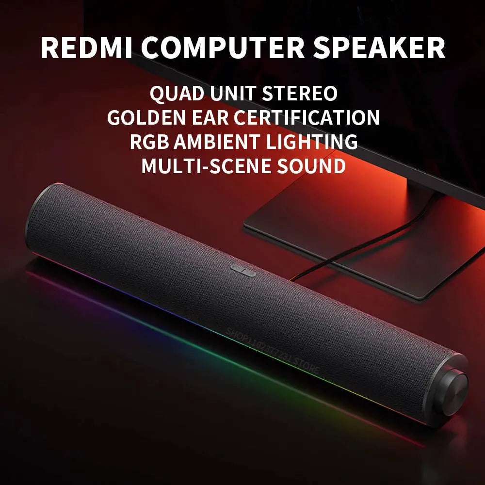 Redmi computer speaker with RGB ambient lighting and knob control