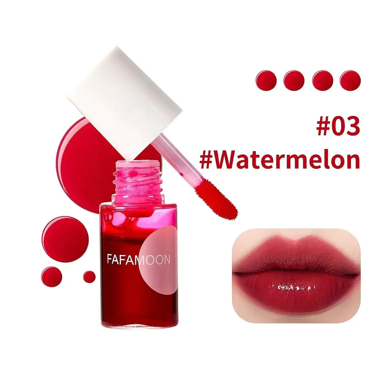 FruityGlow Lip Tint Water Gloss 4 Color Set Moisturizing Waterproof Non Sticky High Pigment Long Lasting Color