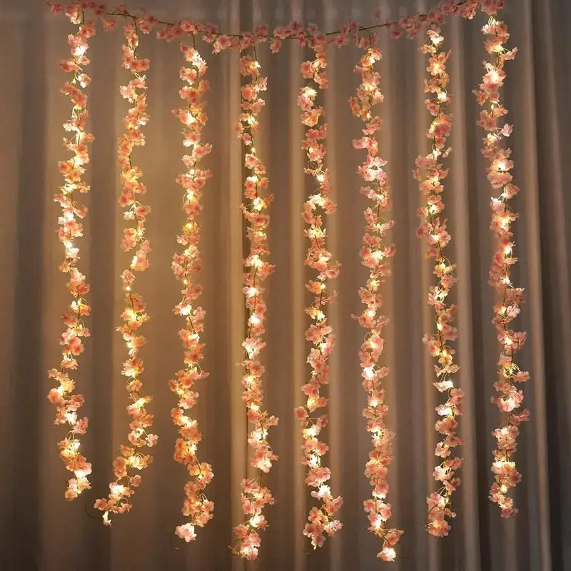 180cm Artificial Sakura Flowers Vine Wedding Decoration Garden Arch Home Room Decor Party Bridal Silk Outdoor Ornament