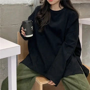 Harajuku Oversized Long T Shirt Gothic Inspired Top With O Neck And Long Sleeves For Spring And Autumn