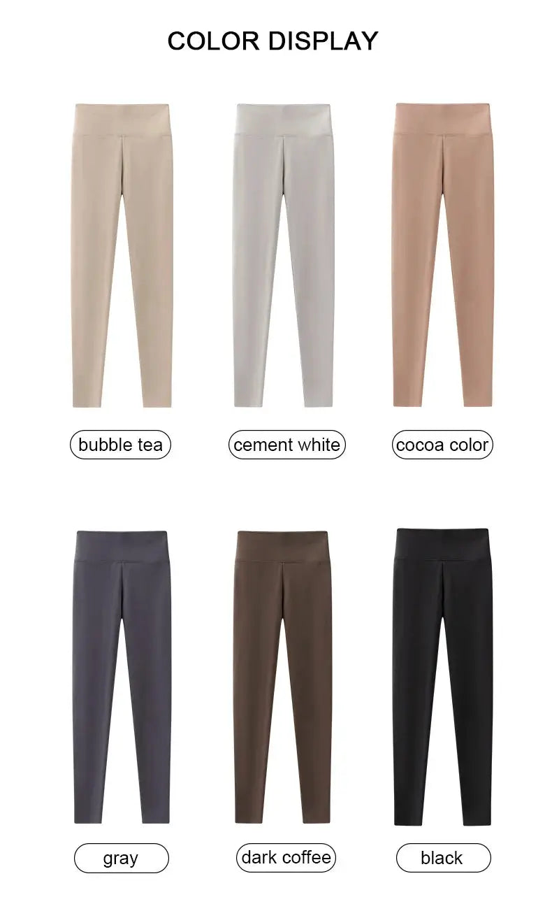 BIVIGAOS women's seamless high-waist brushed shark leggings in 6 color options