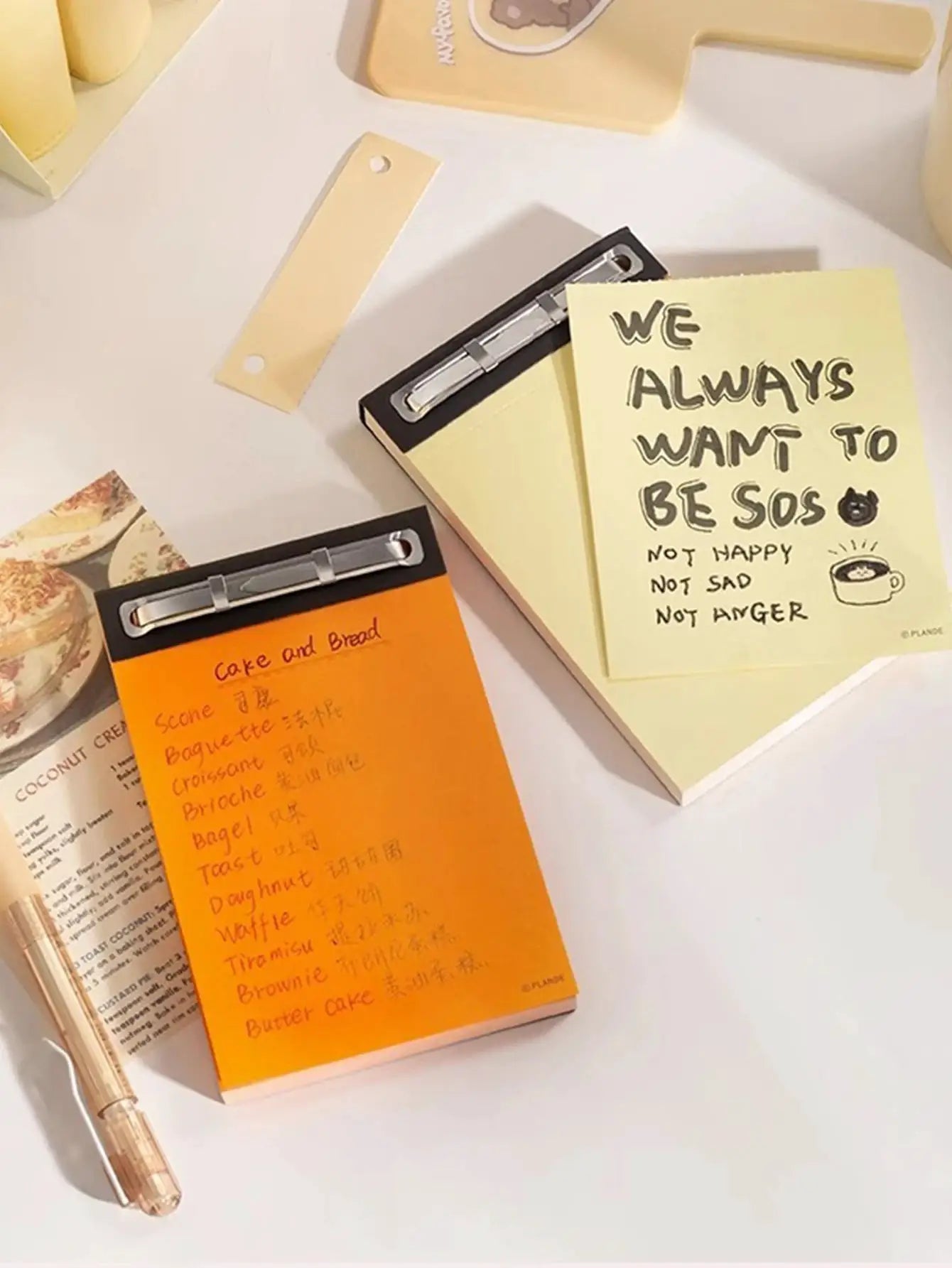 Plande notepad by Simples Market, yellow 75-sheet non-adhesive pocket memo pad